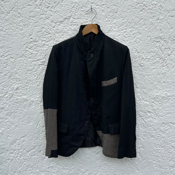 Geoffrey B. Small Black and Brown Patchwork Blazer A/W2020