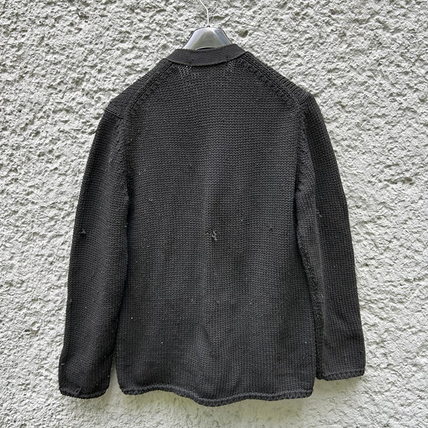 Comme des Garcons Homme Plus Black Oversized Knit Cardigan F/W23 Backside

