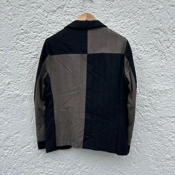 Geoffrey B. Small Black and Brown Patchwork Blazer A/W2020 Backside