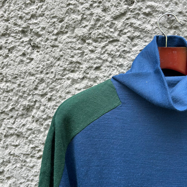 Raf Simons Blue and Green Turtleneck Sweater Detail