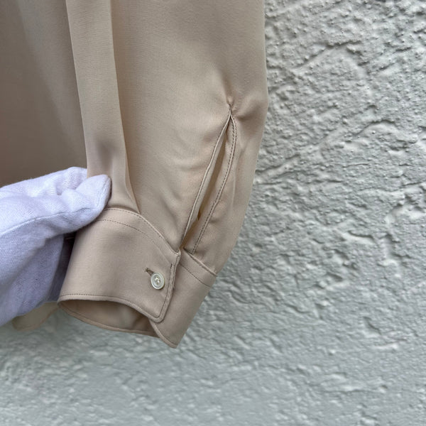 Comme des Garcons Shirt Beige Shirt with Mask Motif Close-Up