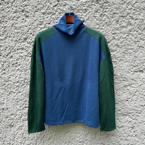 Raf Simons Blue and Green Turtleneck Sweater