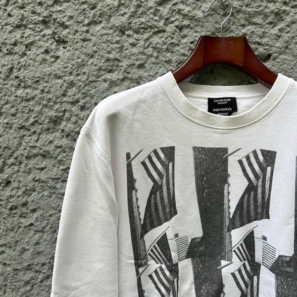 Calvin Klein 205w39nyc Raf Simons White Crewneck Sweater Pullover Close-Up