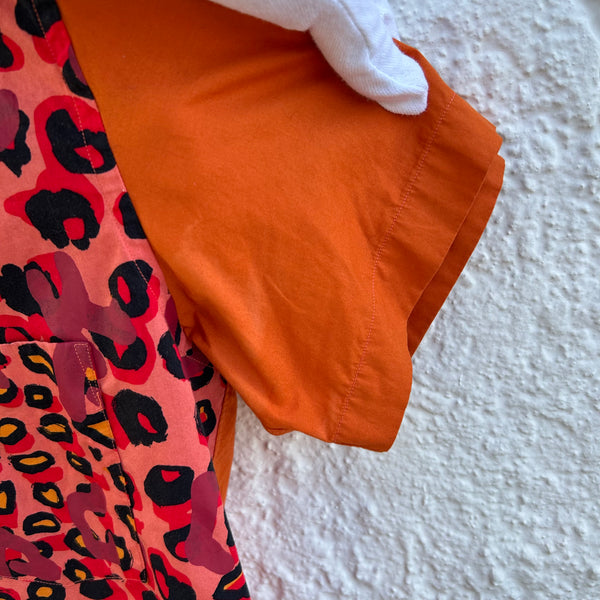 Comme des Garcons Black Orange Leopard Print Short-Sleeved Shirt