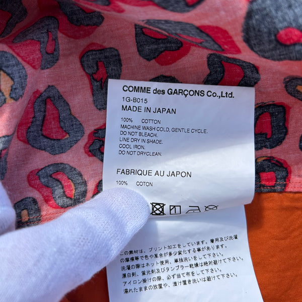 Comme des Garcons Black Orange Leopard Print Short-Sleeved Shirt