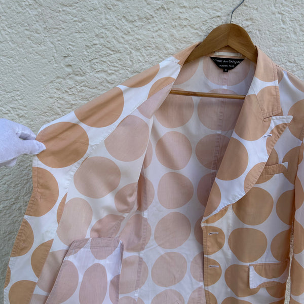 Comme des Garcons Homme Plus White Blazer Orange Polka Dots S/S2001 Inside