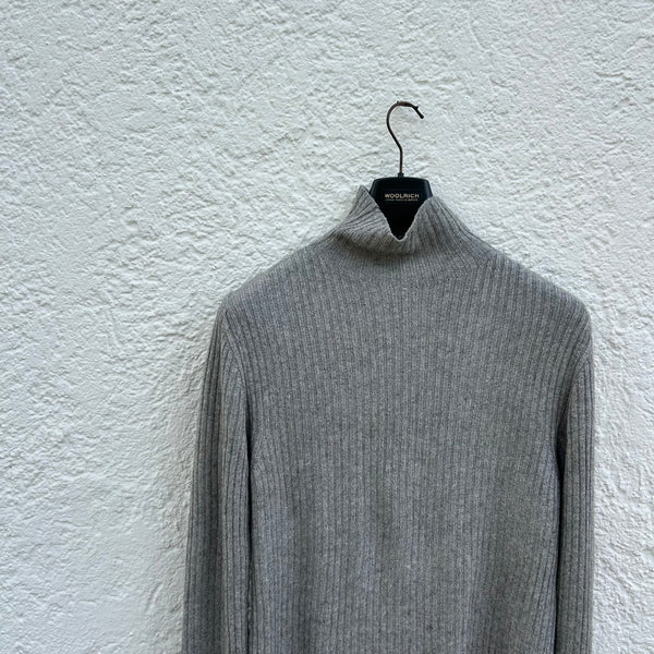 Ann Demeulemeester Grey Ribbed Wool Turtleneck