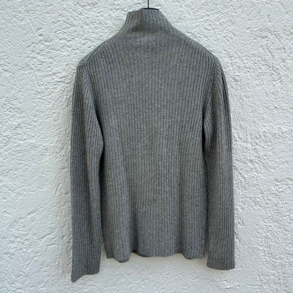 Ann Demeulemeester Grey Ribbed Wool Turtleneck