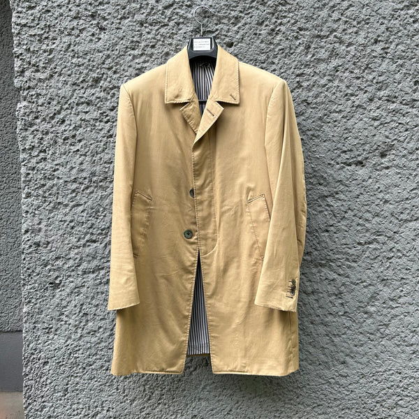 Thom Browne Beige Single-Breasted Bal Coat