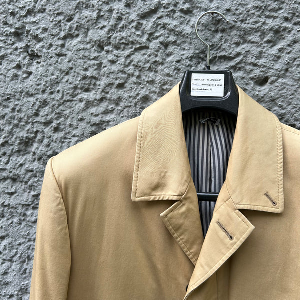 Thom Browne Beige Single-Breasted Bal Coat Collar Detail