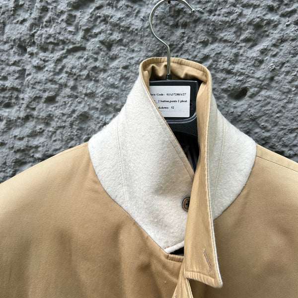 Thom Browne Beige Single-Breasted Bal Coat Collar