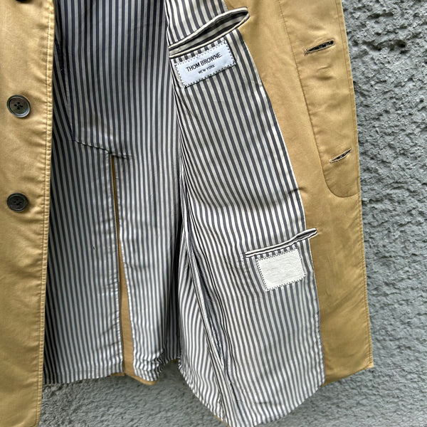 Thom Browne Beige Single-Breasted Bal Coat Lining