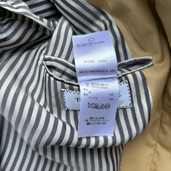 Thom Browne Beige Single-Breasted Bal Coat Tag