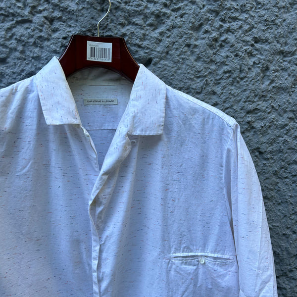 Christophe Lemaire White Short Sleeve Shirt Detail