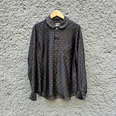 CDG Comme des Garcons Black Cupro Shirt Button Up