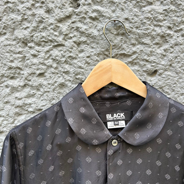 CDG Comme des Garcons Black Cupro Shirt Button Up Collar