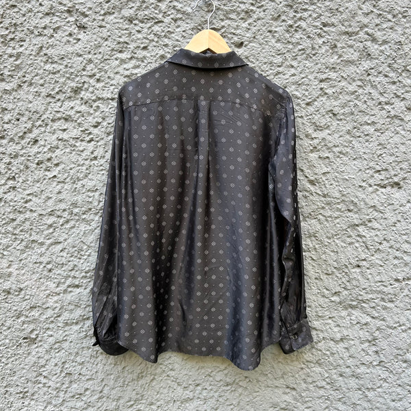 CDG Comme des Garcons Black Cupro Shirt Button Up Backside