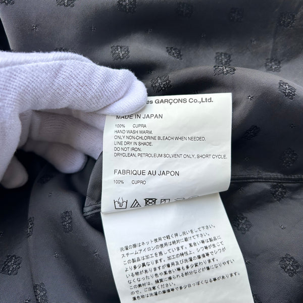 CDG Comme des Garcons Black Cupro Shirt Button Up Tag