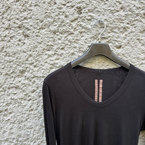 Rick Owens Black Long-Sleeved T-Shirt S/S13 "Island" Close-Up
