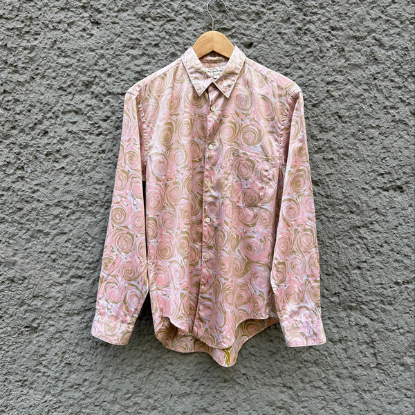 Comme des Garcons Shirt Patterned Pink Shirt with Matching Tie