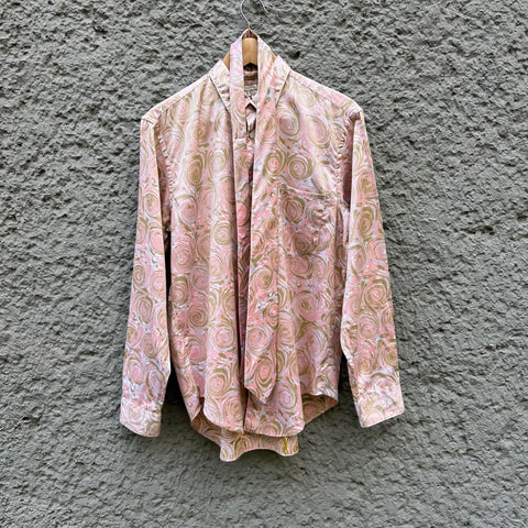Comme des Garcons Shirt Patterned Pink Shirt with Matching Tie