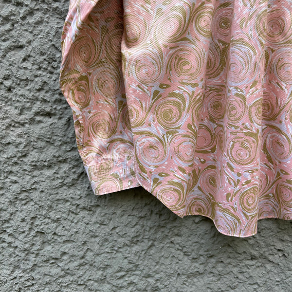 Comme des Garcons Shirt Patterned Pink Shirt with Matching Tie Close-Up