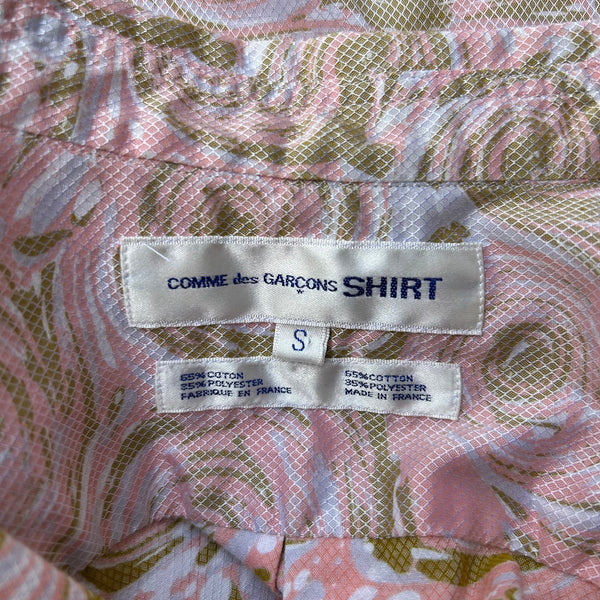 Comme des Garcons Shirt Patterned Pink Shirt with Matching Tie Tag