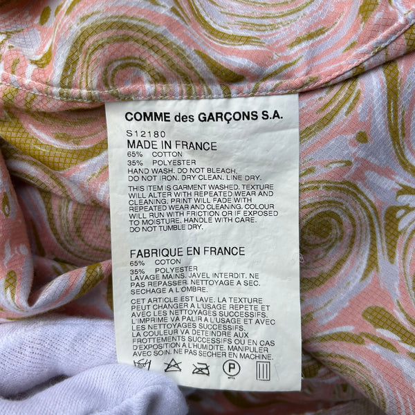 Comme des Garcons Shirt Patterned Pink Shirt with Matching Tie Tag