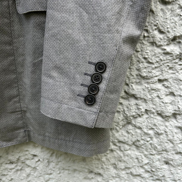 Dries van Noten Light Grey Patterned Blazer Jacket Cuffs