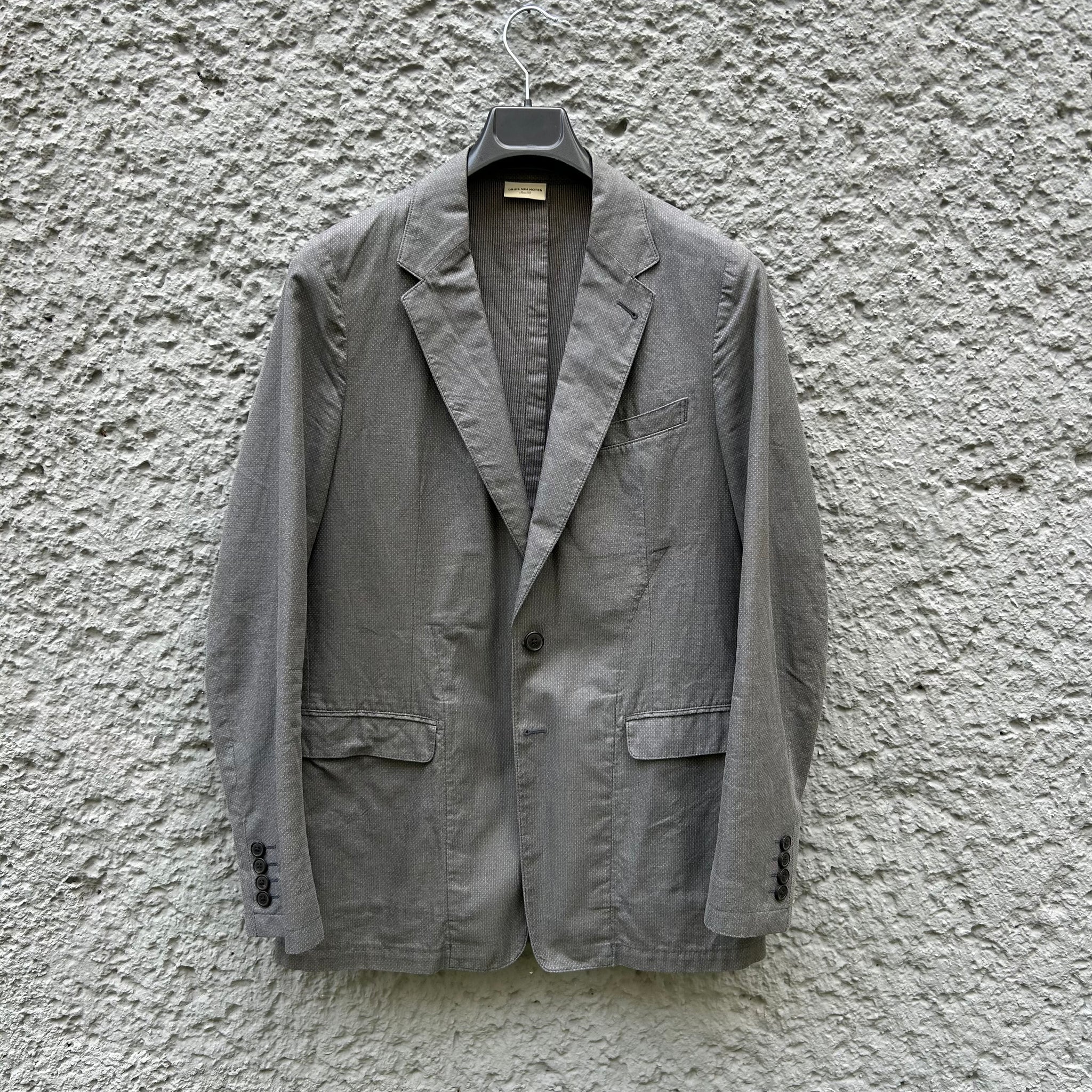 Dries van Noten Light Grey Patterned Blazer Jacket