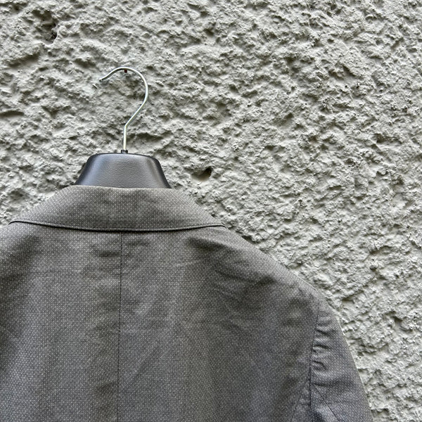 Dries van Noten Light Grey Patterned Blazer Jacket Collar