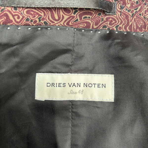 Dries Van Noten Red Patterned Blazer Tag