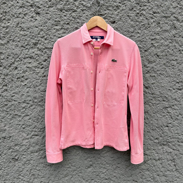 Junya Watanabe x Lacoste Pink Long-Sleeve Polo Shirt S/S08 Front