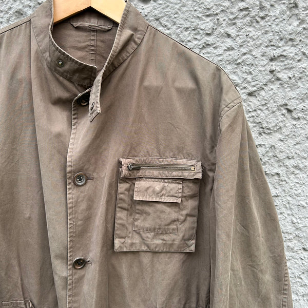 Vintage Jil Sander Brown Military Jacket with Patch Pockets Detail