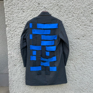 Namacheko Blue Coat with Patchwork Detailing Backside