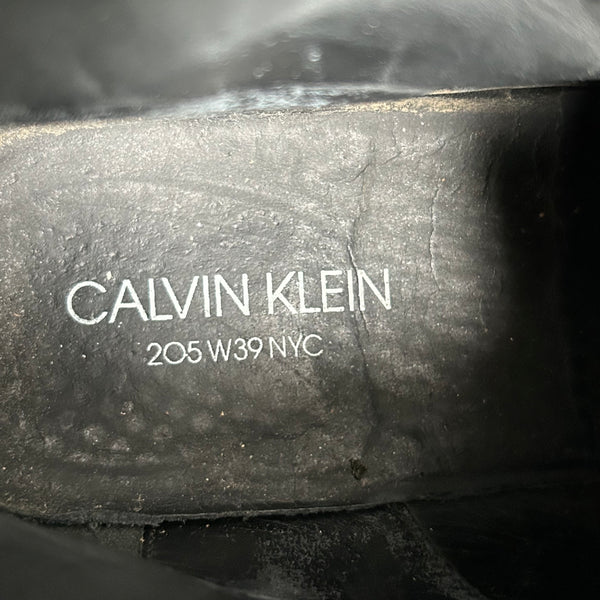 Calvin Klein 205w39nyc Raf Simons Black Patent Leather Combat Boots