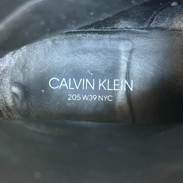 Calvin Klein 205w39nyc Raf Simons Grey Patent Leather Combat Boots Label
