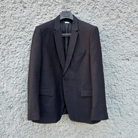 Dries van Noten Black Blazer with Subtle Pattern
