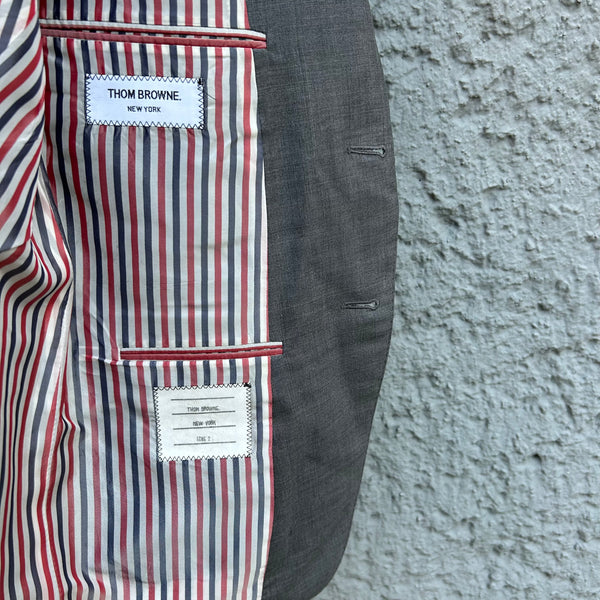 Thom Browne Grey Two-Piece Suit Tag