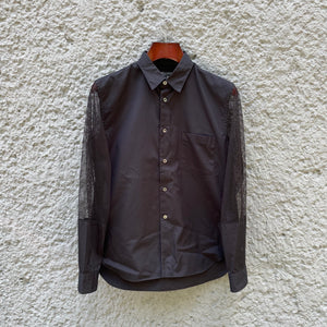 Comme des Garcons Homme Plus Black Shirt with Netted Sleeves