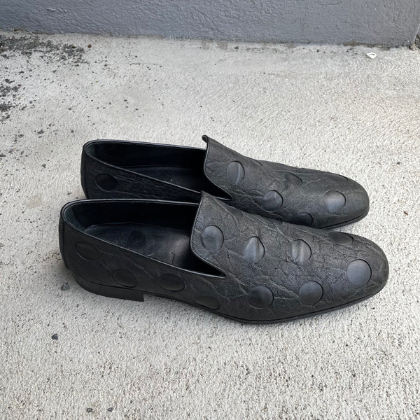 Yves Saint Laurent by Tom Ford Black Exotic Leather Loafers Shoes 