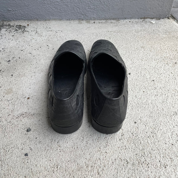 Yves Saint Laurent by Tom Ford Black Exotic Leather Loafers Shoes Back