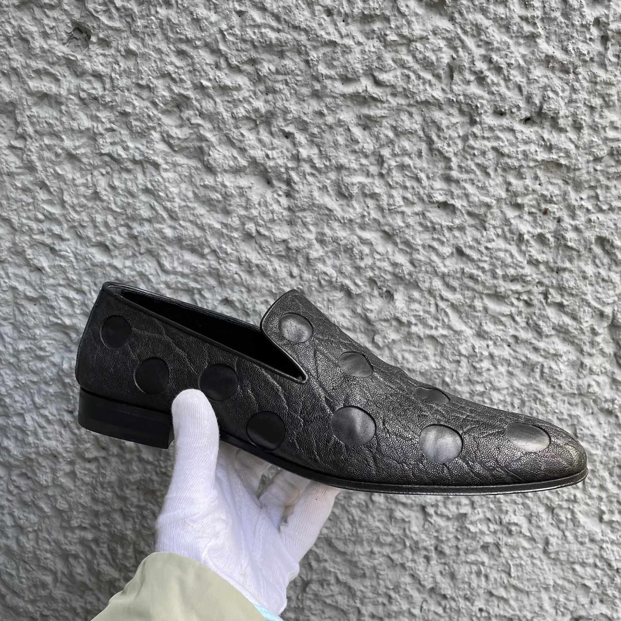 Yves Saint Laurent by Tom Ford Black Exotic Leather Loafers Shoes