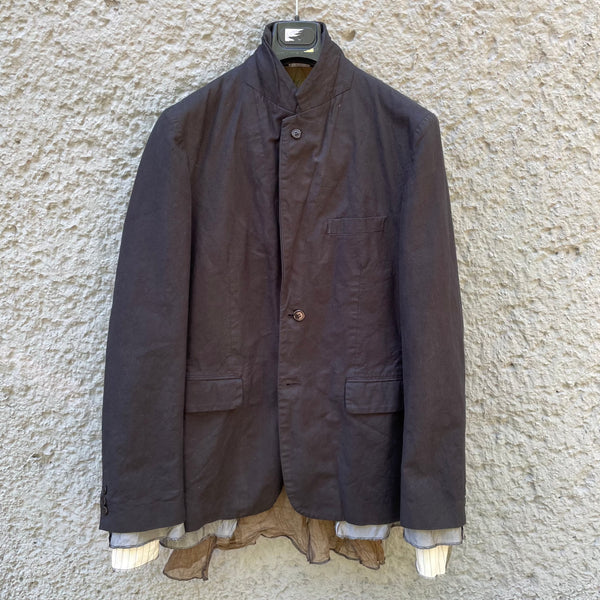 Comme des Garcons Homme Plus Layered Black Used-Look Blazer S/S14 Front