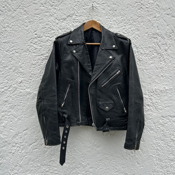 Vintage Black Biker Leather Jacket