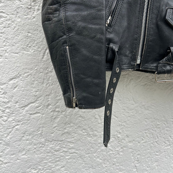 Vintage Black Biker Leather Jacket