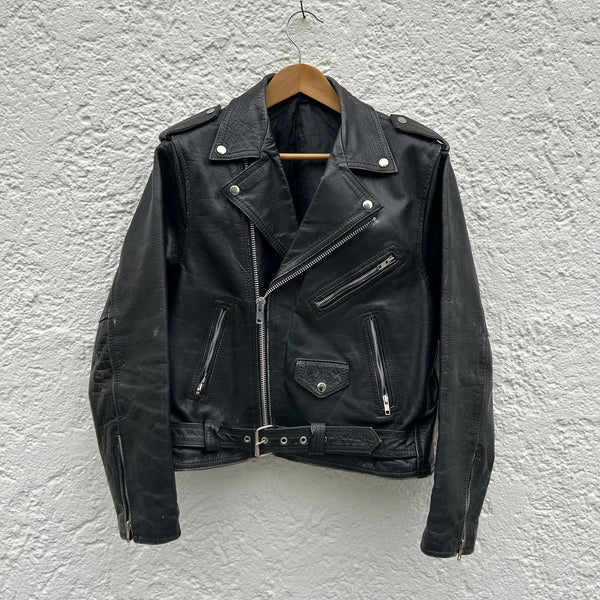 Vintage Black Biker Leather Jacket