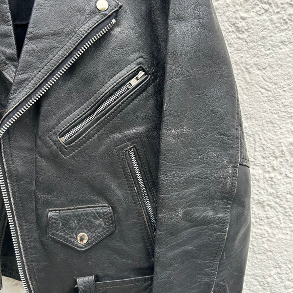 Vintage Black Biker Leather Jacket