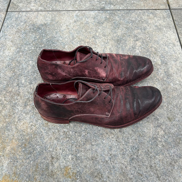 A Diciannoveventitre A1923 Red and Black Leather Derbies