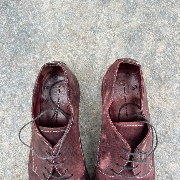 A Diciannoveventitre A1923 Red and Black Leather Derbies
